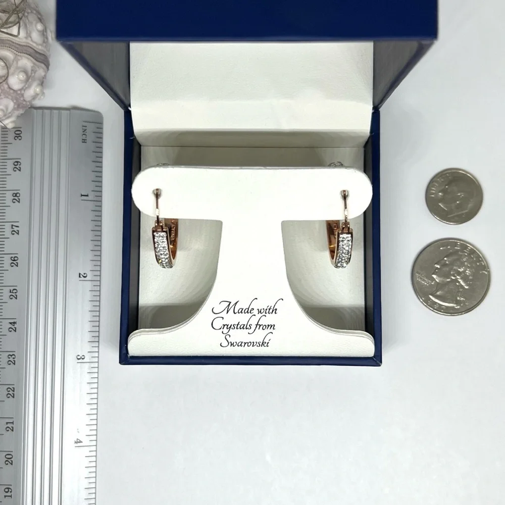 Rose Gold Swravoski Crystal Hoop Earrings! - Picture 3 of 5